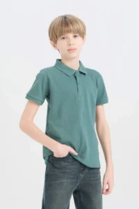 DeFacto Polo Neck Basic Plain Pique Short Sleeve T-Shirt Boy