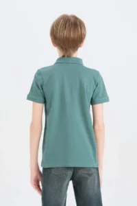 DeFacto Polo Neck Basic Plain Pique Short Sleeve T-Shirt Boy - Image 7
