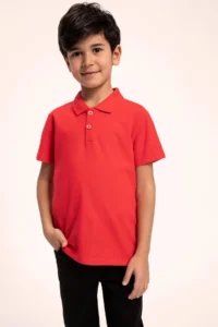 DeFacto Boy's Children's Day Regular Fit Short Sleeve Polo T-Shirt