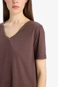 DeFacto Brown Women T-Shirt K5057AZ/BN258 - Image 5