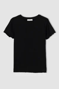 DeFacto Fitted Crew Neck Ribbed Camisole Basic Plain Short Sleeve T-Shirt K7064az23sm - Image 6