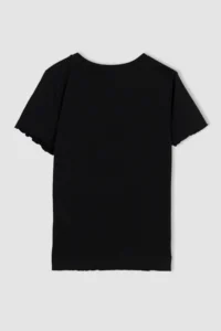 DeFacto Fitted Crew Neck Ribbed Camisole Basic Plain Short Sleeve T-Shirt K7064az23sm - Image 8