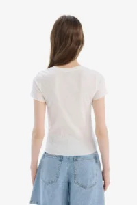 DeFacto Fitted Crew Neck Ribbed Camisole Basic Plain Short Sleeve T-Shirt - Image 6