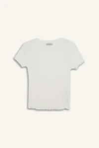DeFacto Fitted Crew Neck Ribbed Camisole Basic Plain Short Sleeve T-Shirt - Image 7