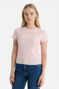 DeFacto Fitted Crew Neck Ribbed Camisole Short Sleeve T-Shirt - Image 3