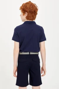 DeFacto Navy Blue Boy's Brooklyn Printed Color Blocked Polo Neck T-Shirt - Image 4