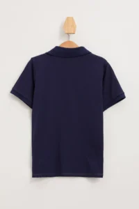 DeFacto Navy Blue Boy's Brooklyn Printed Color Blocked Polo Neck T-Shirt - Image 6