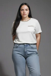 DeFacto Traditional Regular Fit Glitter Detailed Short Sleeve T-Shirt