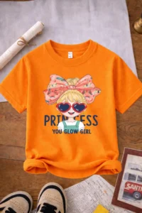twins tailors Giraffe And Teddy Bear Printed 3-Pack Orange-Beige-Green Girls' T-Shirts - Image 3