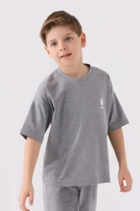 US Polo Assn. U.s. Polo Shirt Assn Boys' Gray Bermuda Set - Image 2