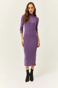 Olalook Women's Purple Lycra Shawl Long Camisole Dress - Image 2