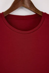 TRENDYOLMİLLA Wardrobe Essentials-Burgundy Regular/Normal Pattern padded Knitting T-Shirt - Image 8