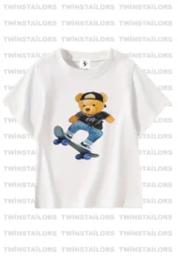 twins tailors Cool Teddy Printed 3-Pack Unisex White-Black-Grey T-Shirt - Image 2