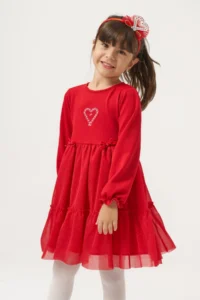 Minipodyum Glitter Tulle Girl's New Year Dress with Crown Gift - Image 4