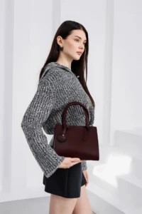 Shule Bags Pina Multi-Eyed Hand and Crossbody Bag Burgundy