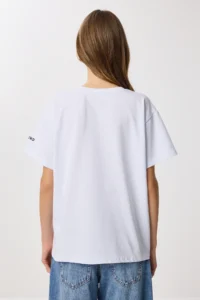 Lovelyİstanbul Leopard Printed Cotton Knitting T-shirt  White - Image 6