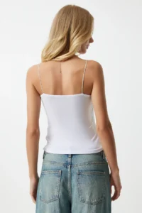 Happiness İstanbul Women Black White Yarn Sleeveless 2 Sets Knitting Blouse - Image 9