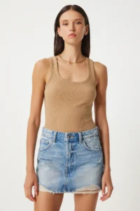 Lovelyİstanbul Ribbed Thick Sleeveless Knitting Tank Top