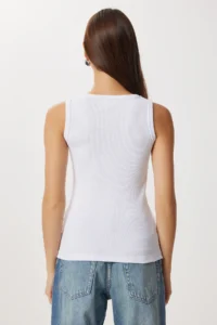 Lovelyİstanbul 2-Piece Ribbed Thick Strap Knitted Undershirt  GRAY MELANGE WHITE - Image 7