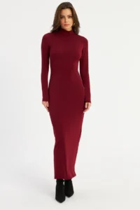 Cool & Sexy Women Burgundy Maxi Dress - Image 4