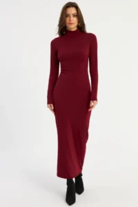 Cool & Sexy Women Burgundy Maxi Dress - Image 5