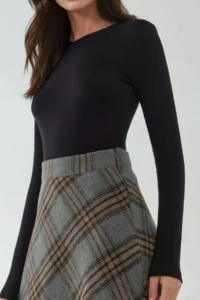 Hiccup A-Form Thick Midi Skirt - Image 4