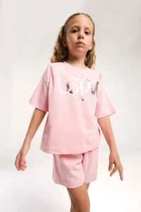 US Polo Assn. U.s. Polo Shirt Assn Girls' Cream Shorts Set - Image 2