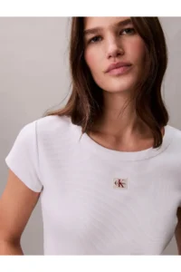 Calvin Klein Women Woven Label Baby T-shirt - Image 4