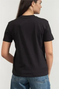 Calvin Klein Women's Regular Fit Round Neck 100% Cotton Logo Patterned Short Sleeve Black T-Shirt -UB1 - Image 3