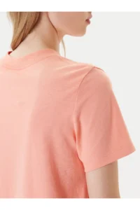 Calvin Klein Women's Regular Fit Round Neck 100% Cotton Logo Patterned Short Sleeve Orange T-Shirt -VDW - Image 5