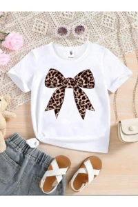 twins tailors Ribbon and Bow Printed 3-Pack Black-Grey-White Girls' T-Shirt - Image 3