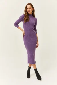 Olalook Women's Purple Lycra Shawl Long Camisole Dress - Image 5