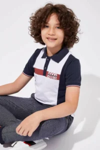 DeFacto Boy's Color Blocked Short Sleeve Polo T-Shirt