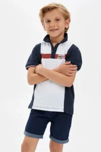 DeFacto Boy's Color Blocked Short Sleeve Polo T-Shirt - Image 5