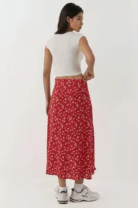 Hiccup Floral Patterned High Waist Midi Skirt - Image 2