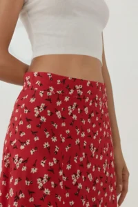 Hiccup Floral Patterned High Waist Midi Skirt - Image 3