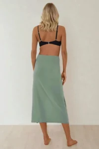 Hiccup Draped High Waist bodycon Sandy Maxi Skirt - Image 6