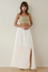 Hiccup High Waist A-Form slit Maxi Skirt - Image 2