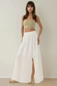 Hiccup High Waist A-Form slit Maxi Skirt - Image 4