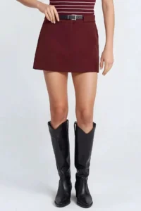 Hiccup Mini Plain Shorts Skirt - Image 2