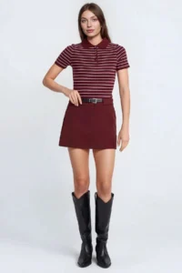 Hiccup Mini Plain Shorts Skirt - Image 3