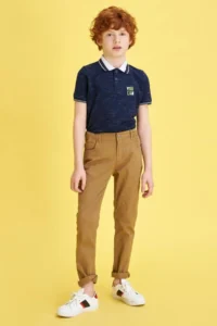 DeFacto Boys' Pique Polo Shirt Collar T-Shirt m7544A620SP - Image 2