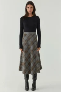 Hiccup A-Form Thick Midi Skirt - Image 7