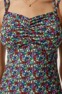 Happiness İstanbul Women's Blue Green Double Strap Patterned Knitted Dress - Image 5