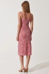 Happiness İstanbul Women's Red Double Strap Patterned Knitted Dress - Image 5