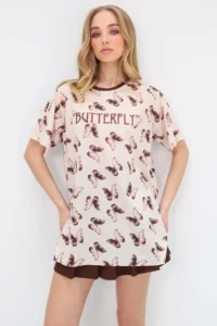 Trend Alaçatı Stili Women's Stone Crew Neck Digital Printed Side Slit Sweatshirt - Image 3