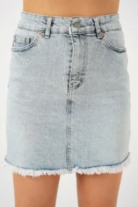 Hiccup BDART buttoned Narrow Kesim Mini Jeans Skirt - Image 5