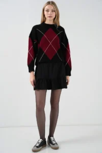 Hiccup BDART textured Mini Knitting Skirt with Drawstring Detail - Image 3