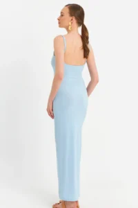 Cool & Sexy Women's Blue Adjustable Strap Maxi Dress - Image 5