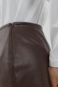 Hiccup Low Waist Mini Skirt in Faux Leather - Image 3